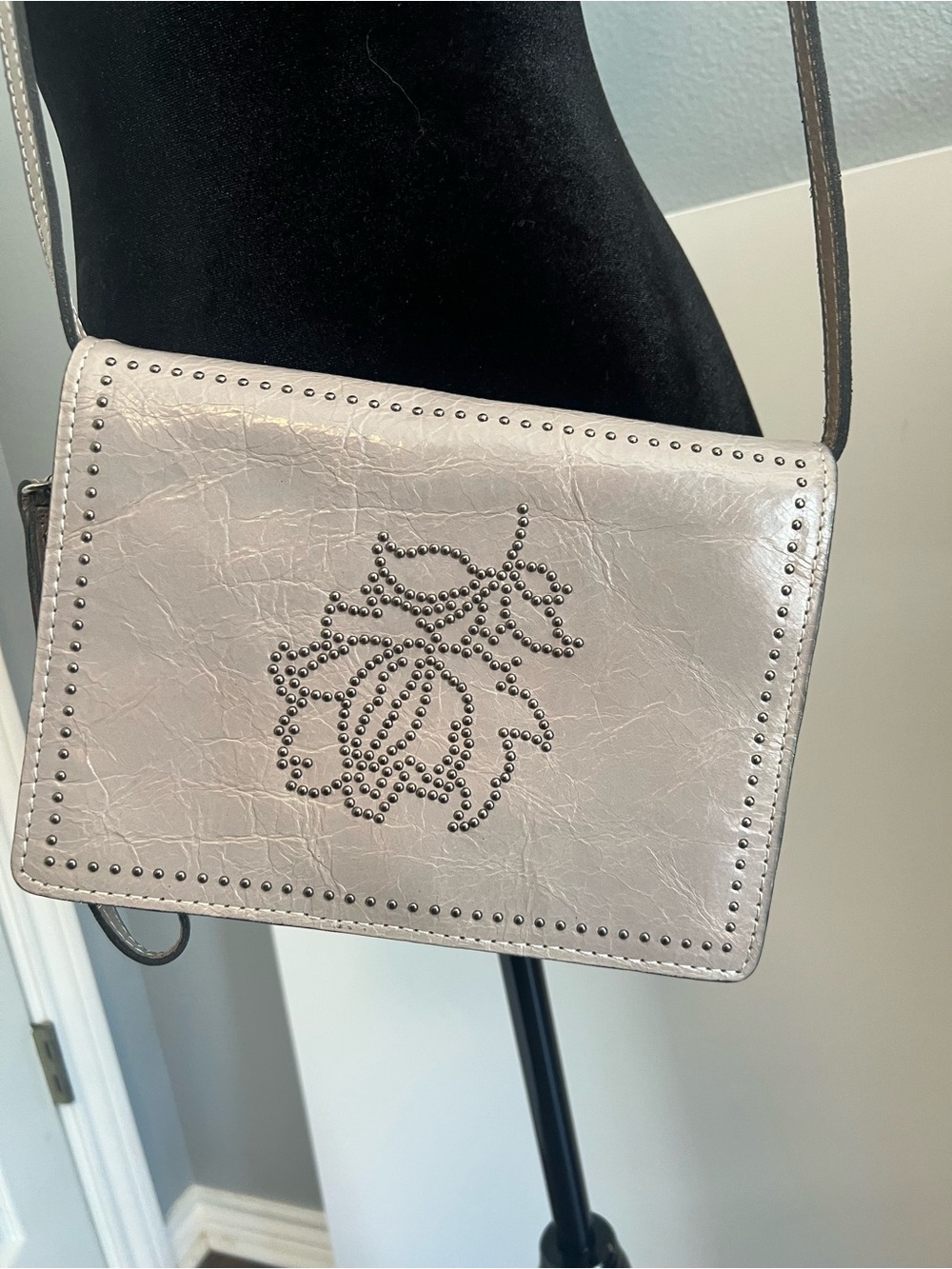 Patricia Nash Taupe Floral Studded Crossbody - Picture 3 of 6